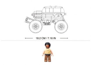 Sluban Power Bricks M38-B1161 Natahovací auto Bigfoot Green-Purple Speed ​​​​Kixx