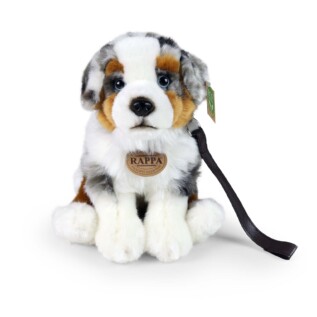 Plyšový pes australský ovčák s vodítkem 27 cm ECO-FRIENDLY