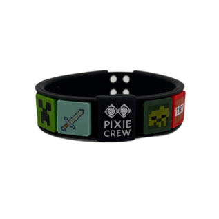 PIXIE CREW & MINECRAFT Nastavitelný náramek černá 4 multipixely