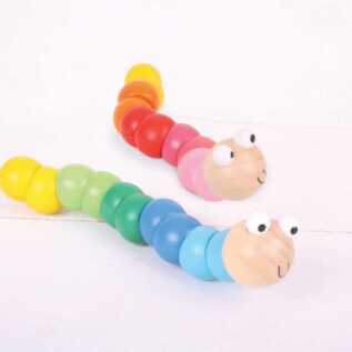 Bigjigs Toys dřevěné hračky - Barevný červík modrá