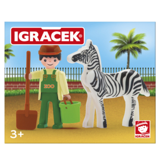 efko Igráček Ošetřovatel - figurka se zebrou a příslušenstvím - výprodej