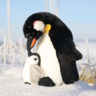 Plyšový tučňák s mládětem 22 cm ECO-FRIENDLY