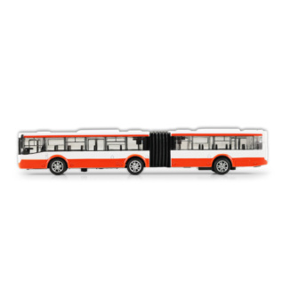 Kovový kloubový autobus červený 18 cm