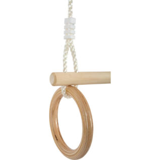 small foot Dřevěná hrazda s gymnastickými kruhy 2 v 1