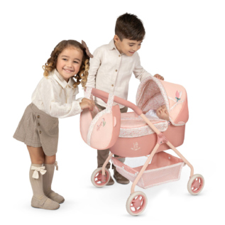 DeCuevas 86074 Můj první kočárek pro panenky s taškou Tulipe 2025 - 56 cm