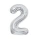 Balónek fóliový 85 cm stříbrný číslo 2