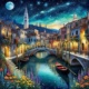 Diamantové malování Noční Benátky