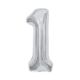 Balónek fóliový 85 cm stříbrný číslo 1