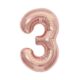 Balónek fóliový 85 cm rose gold číslo 3