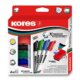 Kores K-MARKER SET 4 ks popisovače na bílé tabule a flipcharty kulatý hrot + stírací magnetická houb
