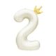 Balónek fóliový 82 cm světle krémový s korunkou číslo 2