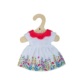 Bigjigs Toys Bílé květinové šaty s červeným límečkem pro panenku 25 cm
