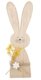 Zajíc dřevěný s kytkou na postavení 8 x 30 cm