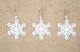 Vločka dřevěná bílá 6,5 cm - na zavěšení 3 ks