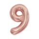 Balónek fóliový 85 cm rose gold číslo 9
