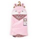 Doudou Plyšová růžová dečka s kapucí Boh'aime 70 cm