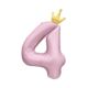 Balónek fóliový 82 cm světle růžový s korunkou číslo 4