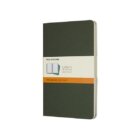 Sešity Moleskine Cahier, L, linkované, 3 ks - tm. zelené