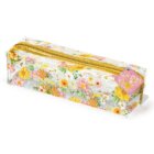 Penál průhledný s barevným potiskem květiny