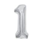 Balónek fóliový 85 cm stříbrný číslo 1