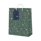 Dárková taška velká - Zelené terrazzo (26 × 12,7 × 32,4 cm)