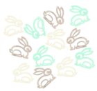 Dřevění zajíci 4cm - hnědý mix 12ks