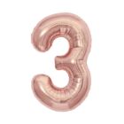 Balónek fóliový 85 cm rose gold číslo 3
