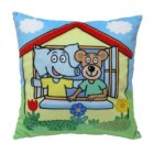 Polštář Slon Eda neposeda a Pepa popleta - domeček 30x30 cm