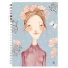 Zápisník s autorskou ilustrací Ivony Knechtlové – Slečna s věnečkem