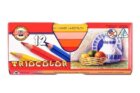 Koh-i-noor pastelky TRIOCOLOR trojhranné silné souprava 12 ks v papírové krabičce