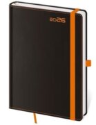 Diář 2026 týdenní B6 Black Orange s poutkem