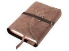 Variabilní kožený obal s nýty XL - kůže hnědá semiš