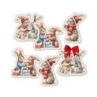 Dárková visačka 6 ks - Vánoční zajíčci