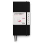 Weekly Planner Notebook 2026 Wallet (B6+ x A6) Black - tečkovaný