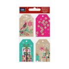 Dárková visačka 12 ks - Barevné Vánoce kraft