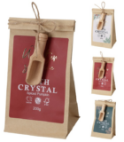 Dárková sada sůl do koupele 106x80x175mm+dřevěná lžíce mix