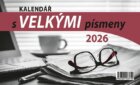 Kalendář 2026 s velkými písmeny, stolní, 23 x 14 cm