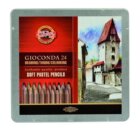 Koh-i-noor křídy prašné umělecké v tužce GIOCONDA souprava 24ks v plechové krabičce