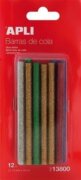 APLI tavné tyčinky se třpytkami O 7,5 mm x 10 cm - mix barev 12 ks