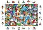 Wooden City Puzzle Vánoční sněžítka 2v1, dřevěné, 505 dílků