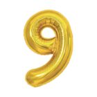 Balónek fóliový 85 cm zlatý číslo 9