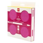 LEGO Zápisník s gelovým perem jako klipem a náhradní náplní - fialový