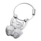 Troika klíčenka - cvičící kočka (kovová, šroubovací, stříbrná)