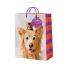 Dárková taška velká - Pejsek a kočička (26 × 12,7 × 32,4 cm)