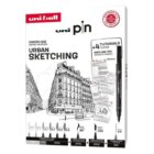UNI PIN sada Urban Sketching dárkový box, 8 linerů + SHALAKU mikrotužka