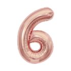 Balónek fóliový 85 cm rose gold číslo 6