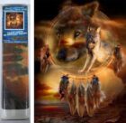 Diamantové malování Lapač snů s vlky 30x40cm