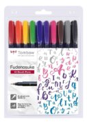 Tombow Sada štětcových fixů Fudenosuke COLOUR tvrdost 1 - hard 10 ks