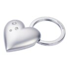 Troika klíčenka - matné srdíčko Swarovski (kovová, stříbrná)