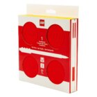 LEGO Zápisník s gelovým perem jako klipem a náhradní náplní - červený